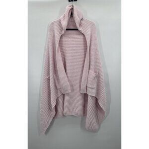 Softies Marshmallow Hooded Pink Womens OS Cardigan Wrap Oversized Layering Cozy